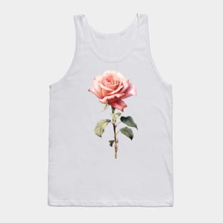 Beautiful Watercolor Pink Rose Tank Top